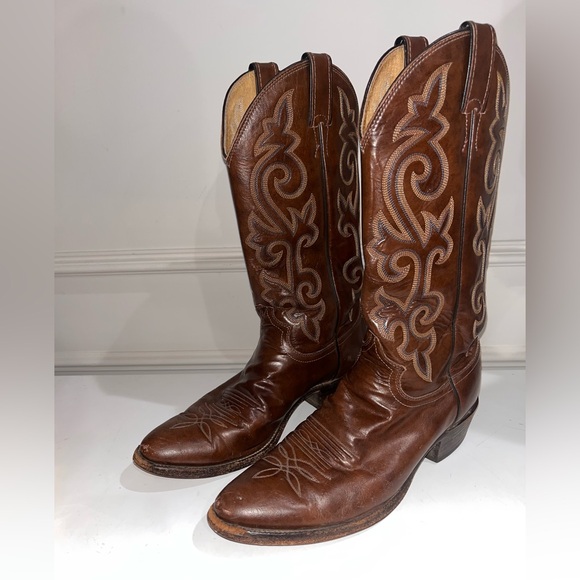 Justin Brown Cowboy Boots - Picture 3 of 8